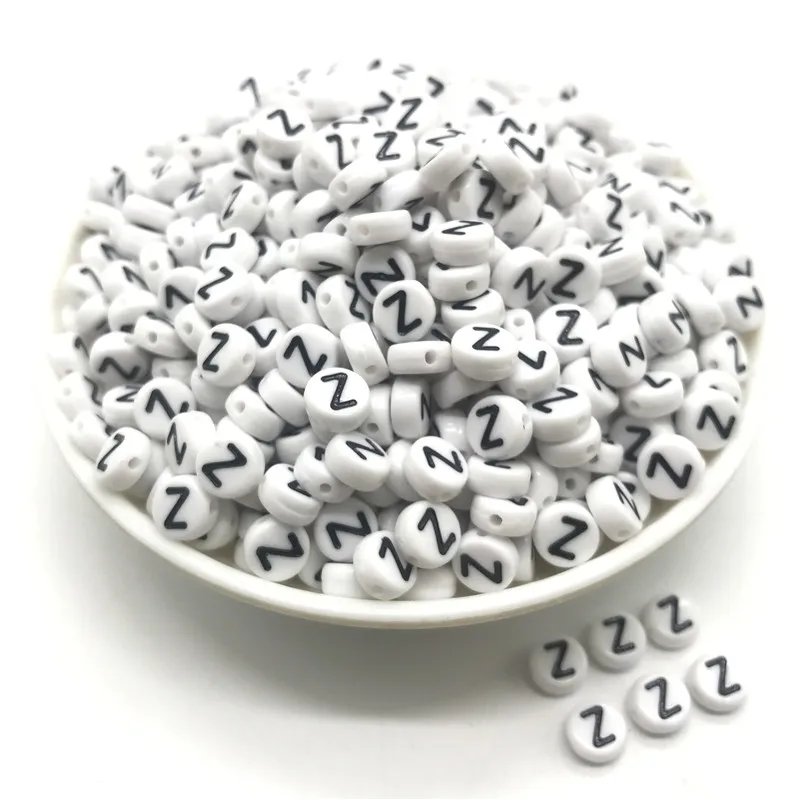 100pcs 4x7mm round letters 26 letters beads multi-color peach heart-shaped spacer beads For bracelet necklace jewelry making - Color: Z