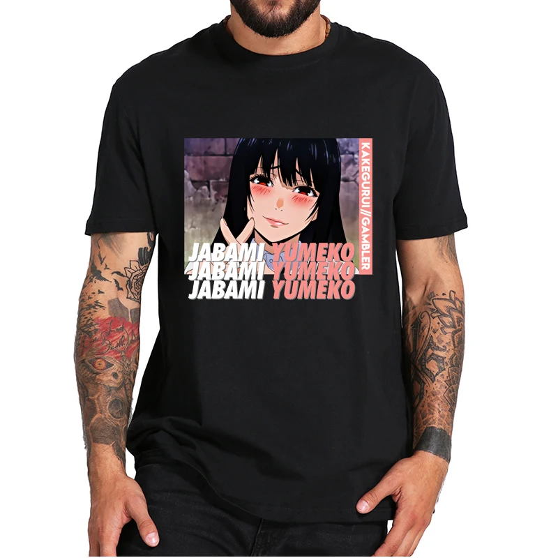 

Jabami Yumiko Gambler T-shirt Kakegurui-Twin Gambling Anime Manga Fans Tee Casual Essential Soft 100% Cotton Men's T Shirt