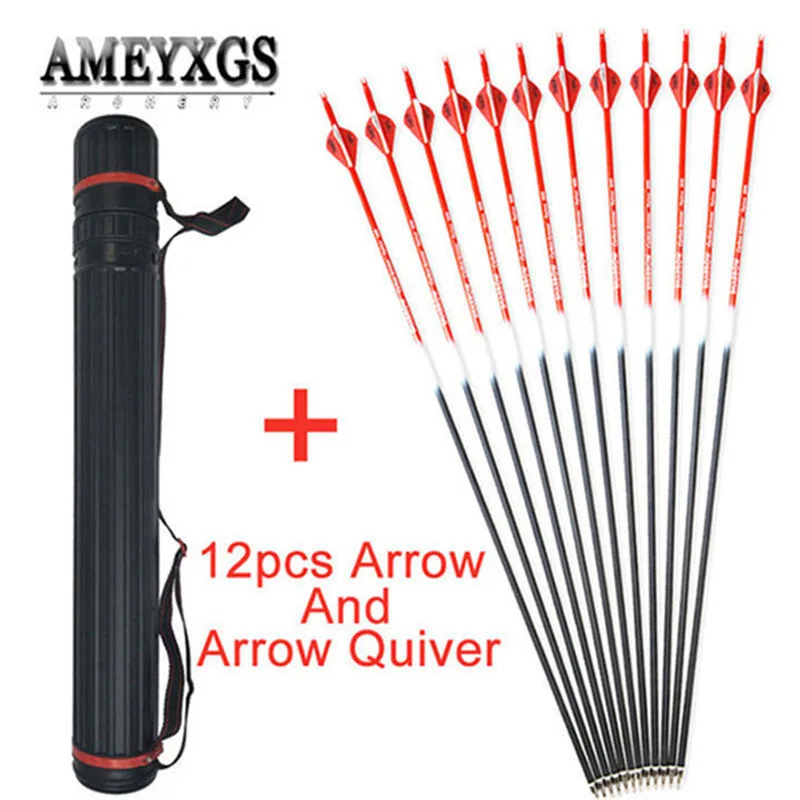 

12 шт., карбоновые стрелы для стрельбы из лука, 31,5 дюйма