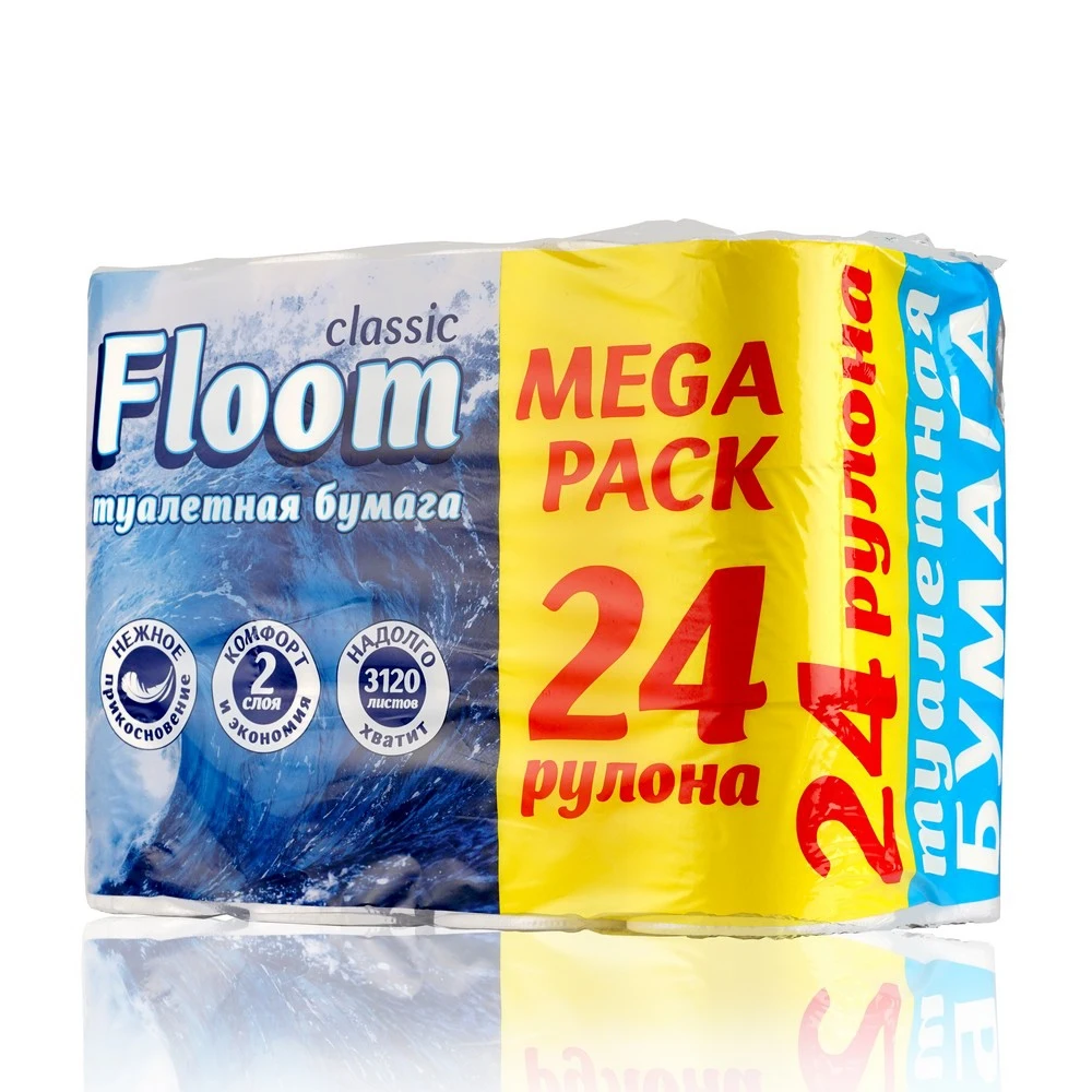 Toilet paper Floom 2-ply 24pcs Beauty & Health Sanitary Paper Tissue x 3 pcs |