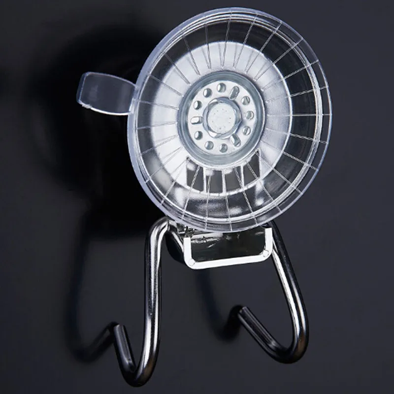 

Stainless Steel Removable Vacuum Suction Cup Swivel Double Wall Hook Hanger For Towel Robe Bathroom Kitchen Holder