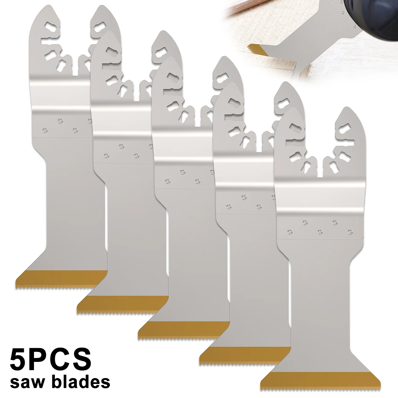 

5pcs Cutting Saw Blades Titanium Plated Multi-Function Bi-metal Precision Oscillating Multi Tool Saw Blade Renovator Power Tools