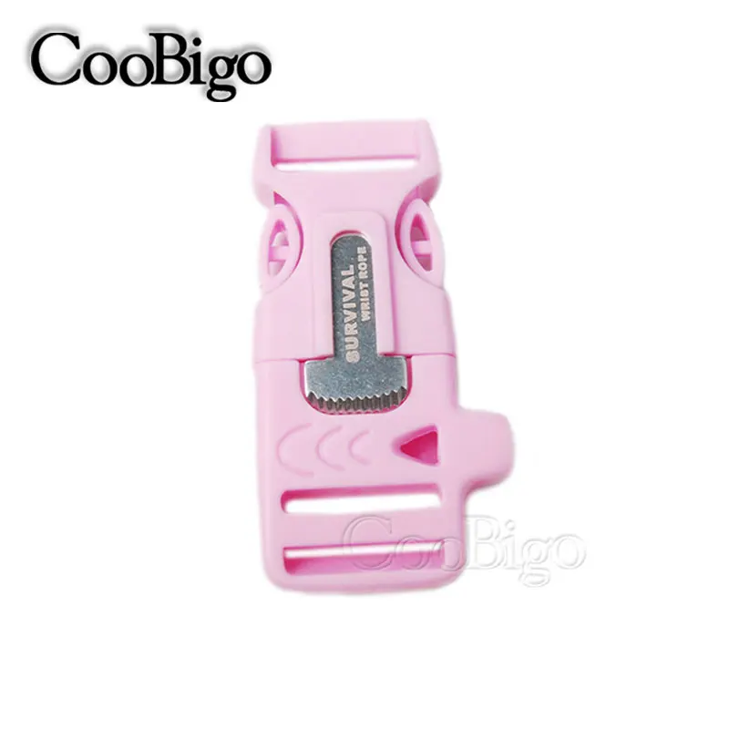 BabyPink 5 шт., 3/4 дюймов, цветная Боковая Пряжка, спасательный свисток, пряжка, скребок, 550, Паракорд, браслет, уличный рюкзак, сумка, запчасти, комплект для лагеря - Цвет: BabyPink