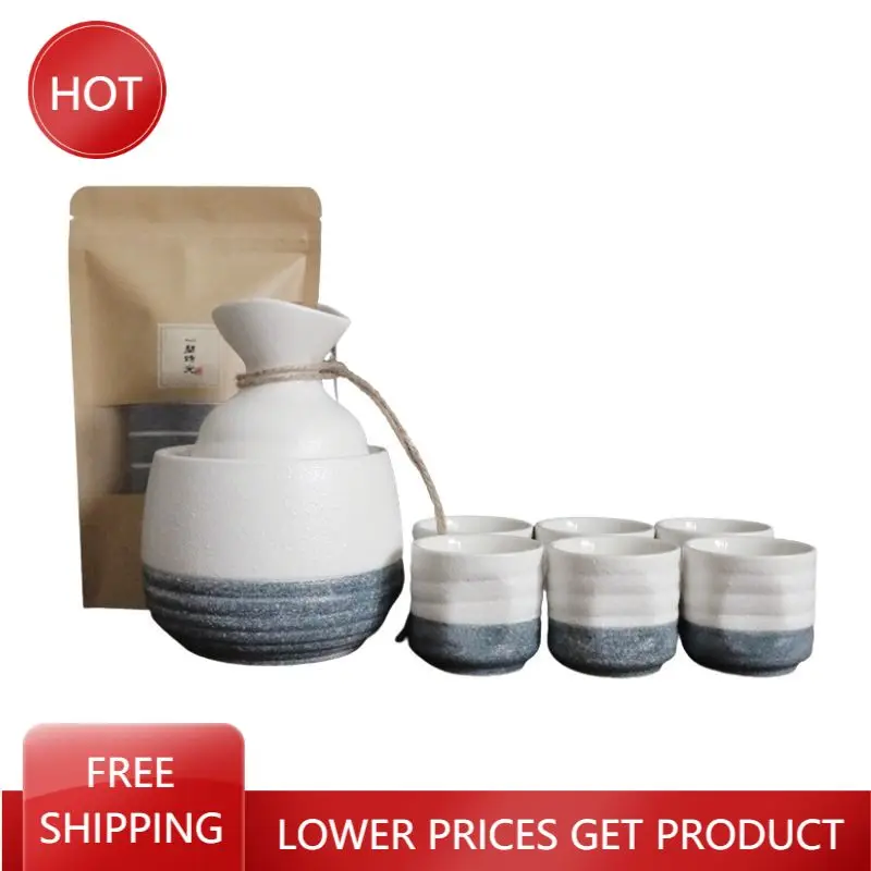 

Набор керамических японских сакэ стеклянных бутылок, посуда для напитков, фляжка, набор бутылок, Мужская чашка, подарочный набор, винные бутылки для вина AA50JT