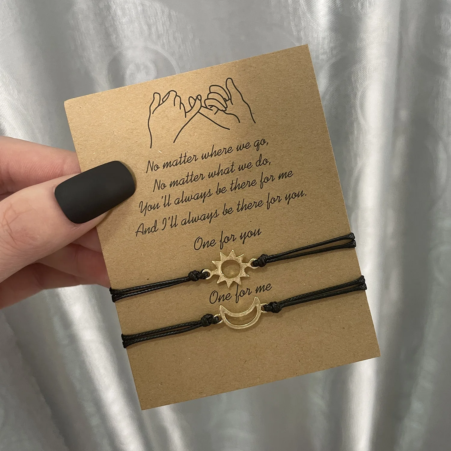 Набор браслетов с солнцем и луной браслет ручной работы регулируемый плетеный из