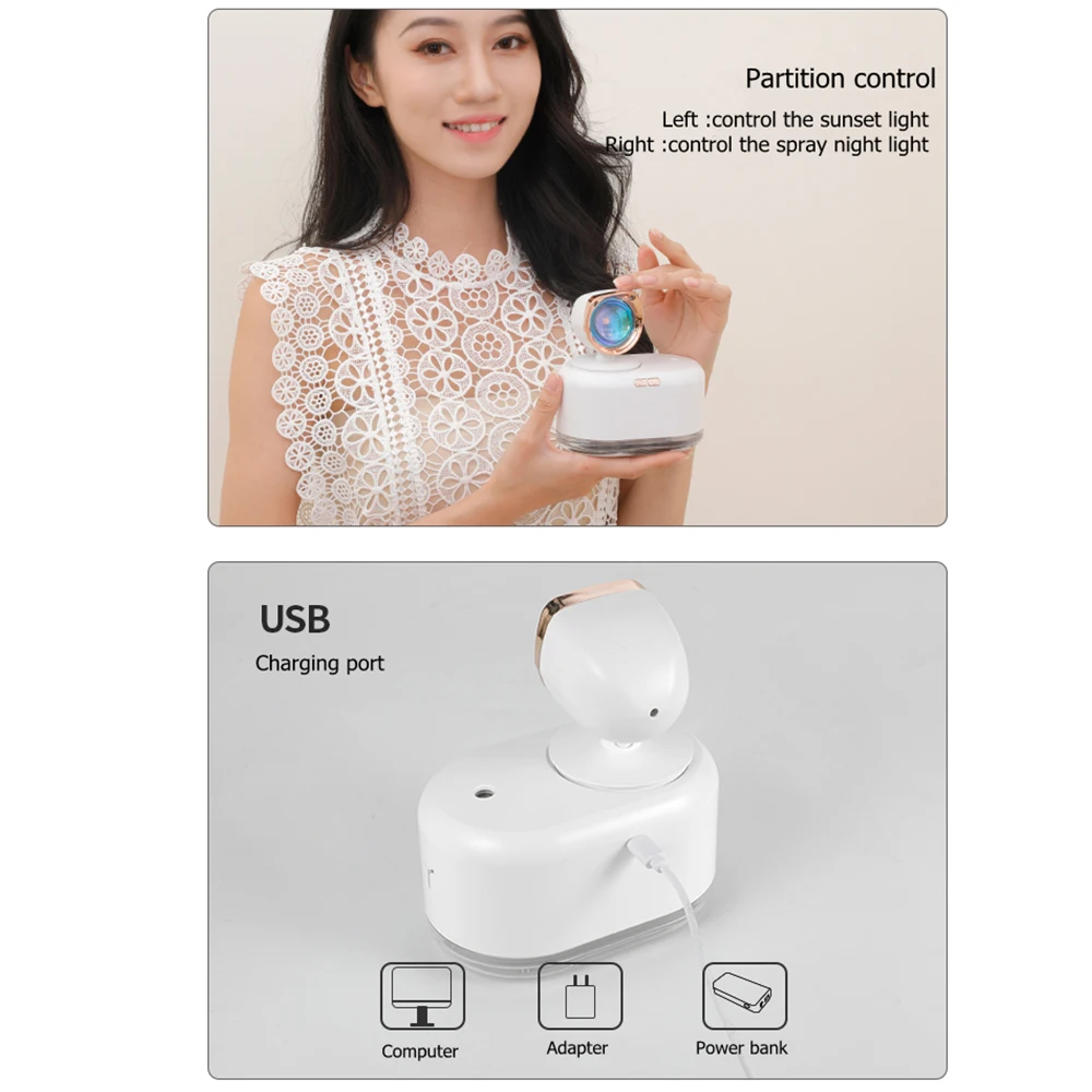 Портативный USB-увлажнитель воздуха с поворотным освещением | Бытовая техника
