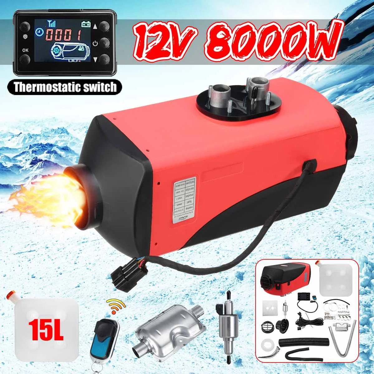 

8000W Car Heater Air Diesels Heater Parking Heater With Remote Control LCD Monitor for RV, Motorhome Trailer, Trucks, Boats