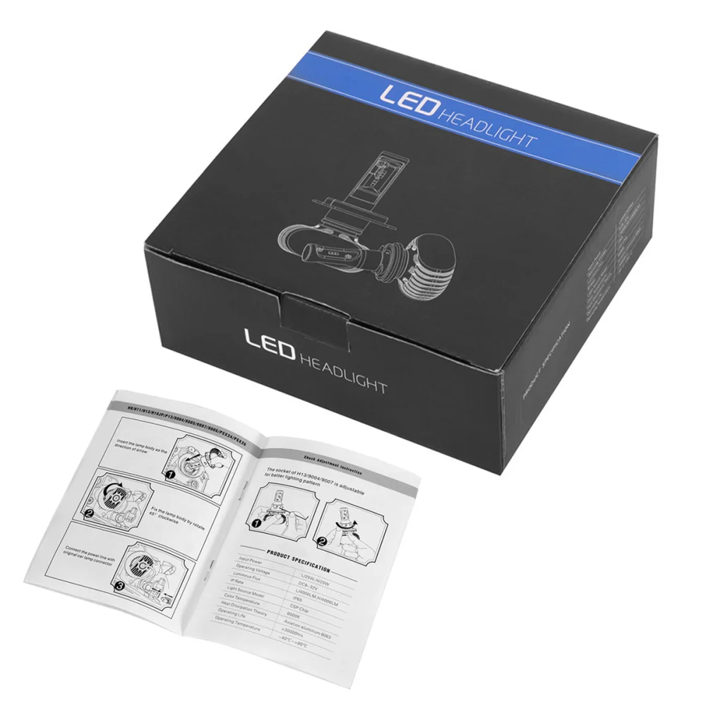 

Waterproof Car LED Headlight Headlamp Replacement Bulb for White Light (Type H4)