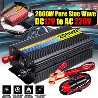 car inverter 12v24v 220v 2000w voltage transformer pure sine wave power inverter dc12v24v to ac 220v charger converter adapter