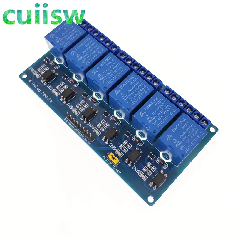 6-канальный релейный модуль постоянного тока 5 в светильник соединительной