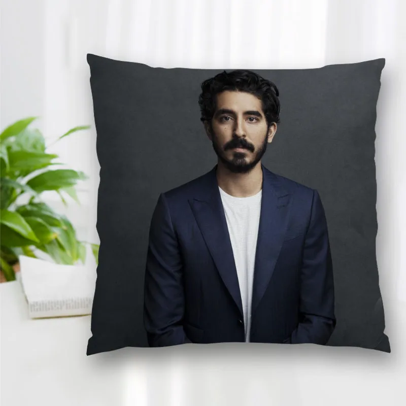 Пользовательская декоративная подушка Dev Patel Actor Slips из полиэстера квадратная 40x40