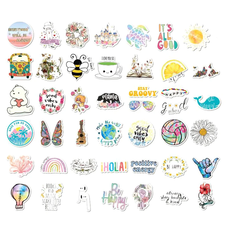 

50Pcs Cartoon Stickers Waterproof Laptop Skateboard Luggage Guitar Decals