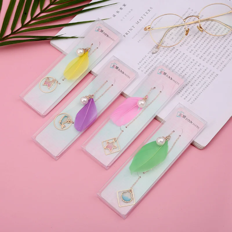 Рисунок 6 - кавайная металлическая Закладка с перьями и жемчугом