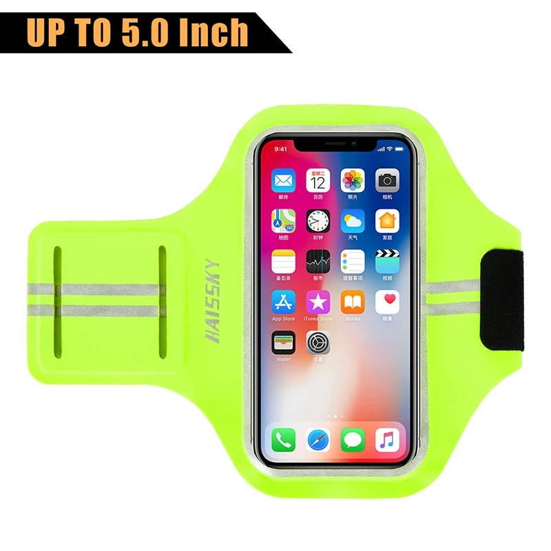 Green M Спортивный чехол для телефона держатель для телефона на руку чехол для iPhone 11 Pro Max 7 8 плюс открытый брюки для занятий спортом, сумка-повязка на руку для samsung Примечание 10 - Цвет: Green M