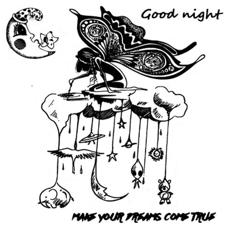 

AZSG Moon / Fairy / Good Night Clear Stamps For DIY Scrapbooking Decorative Card Making Crafts Fun Decoration Supplies
