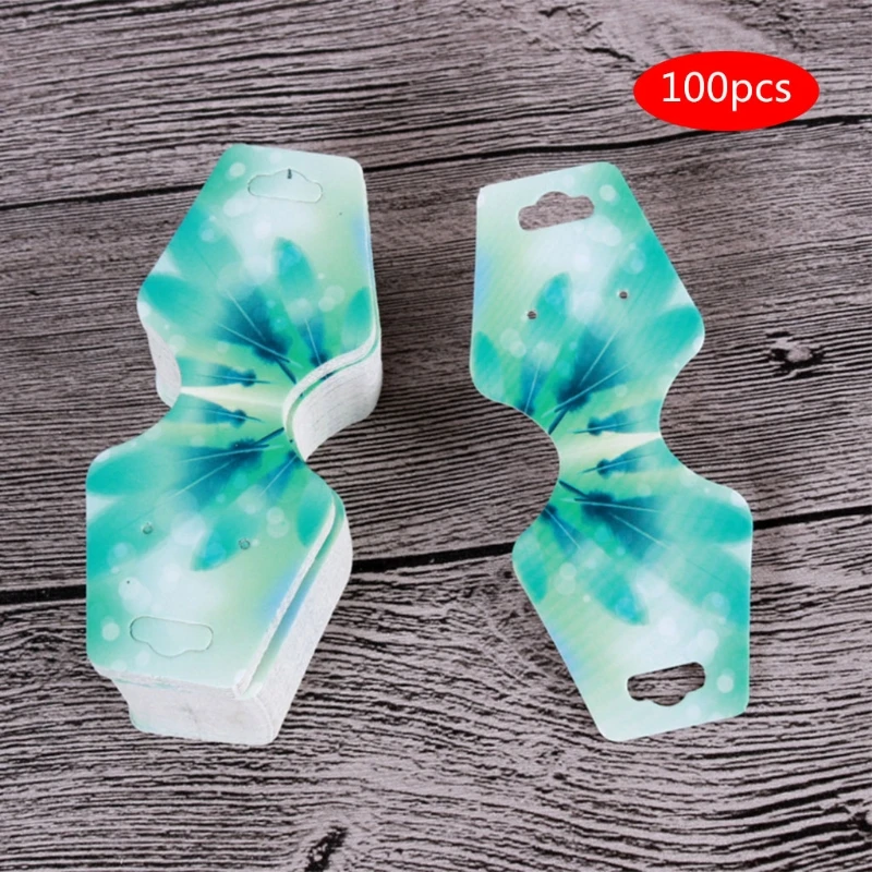 

100 Pcs Printing Necklace Card Folding Bracelet Jewelry Display Hang Tag Label C7AF