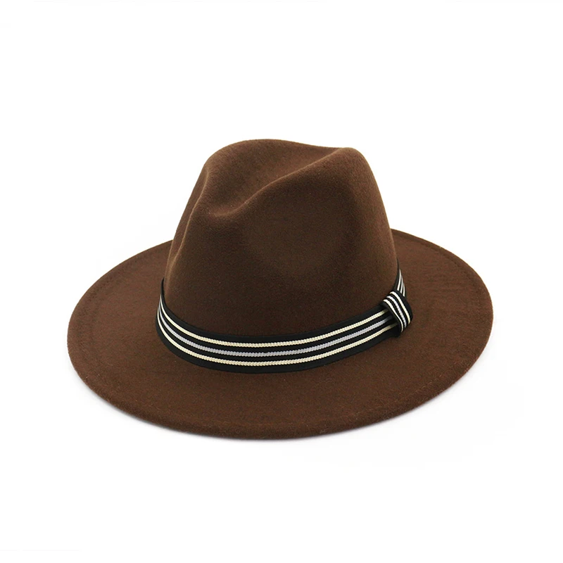 FS винтажные классические фетровые джазовые фетровые шляпы с большими полями, ковбойские Панамы для женщин и мужчин, черные красные Трилби Дерби котелок, верхняя шляпа