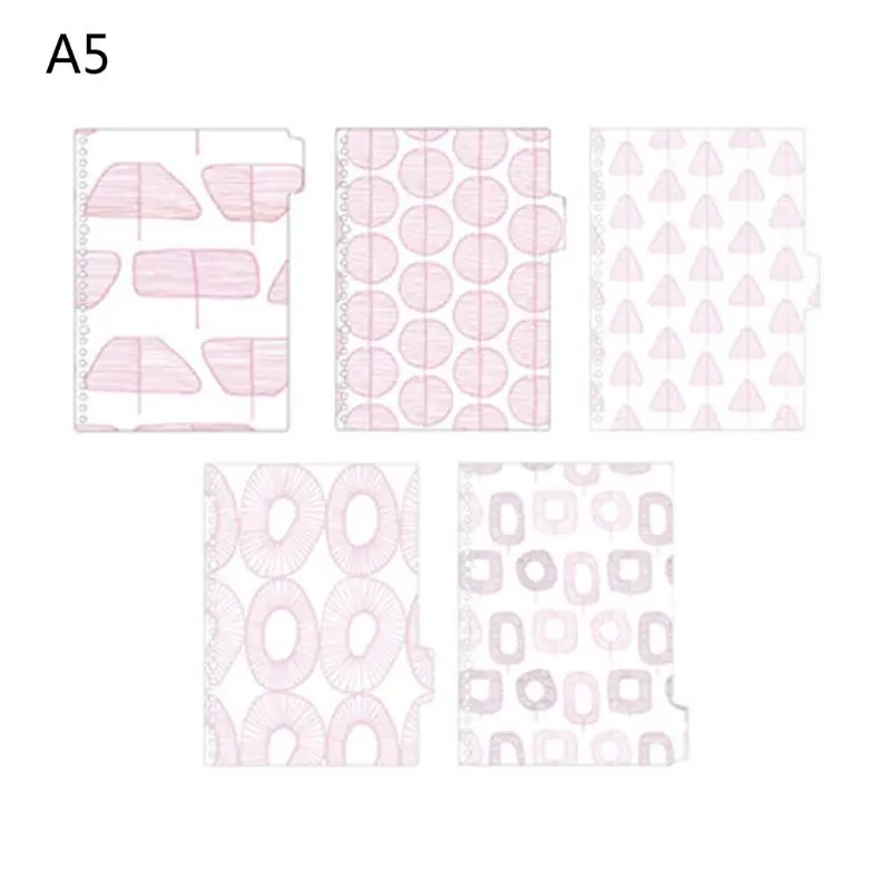 

5Pcs Bronzing Leaf Paper Divider Index Separator for A5 A6 Loose Leaf Binder
