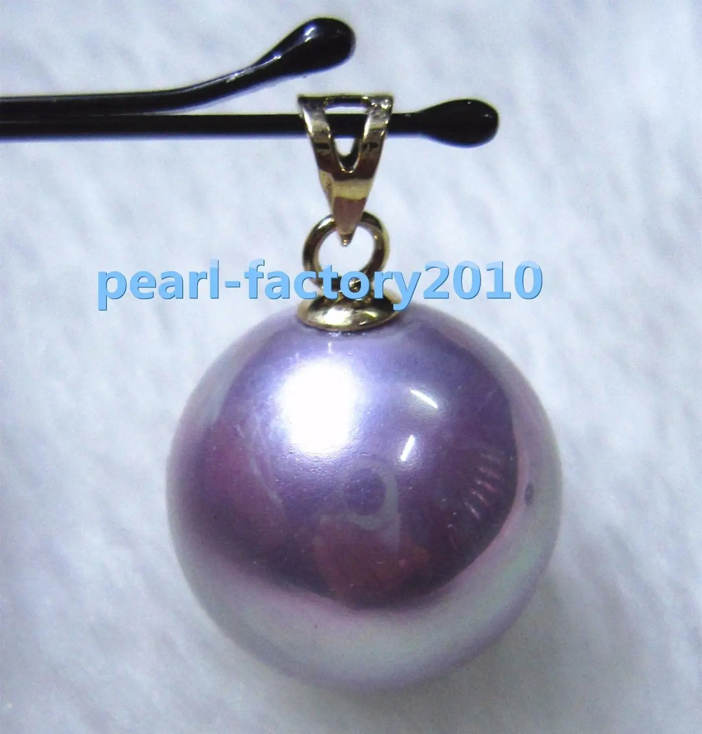 19&quot round 16 mm purple shell pearl pendant necklace 14k gold (0926) | Украшения и аксессуары