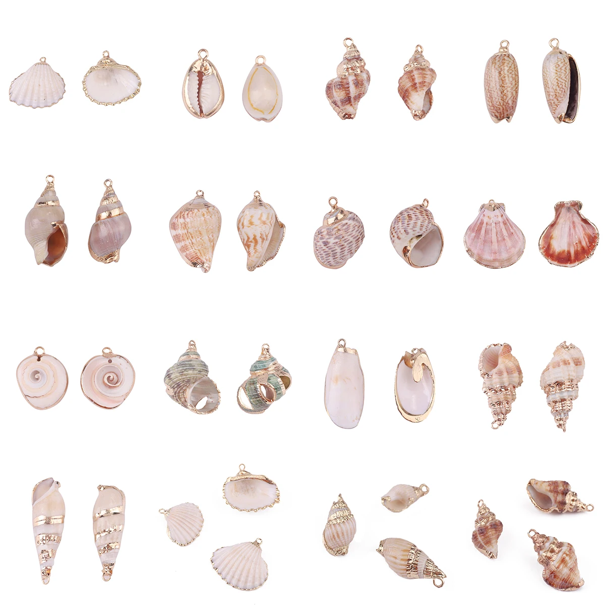 

Hot Sale 2pcs Shell Pandent Natural Fresh Color Necklace Pandents Accessories For Women Decration DIY Handmade Jewerly Making