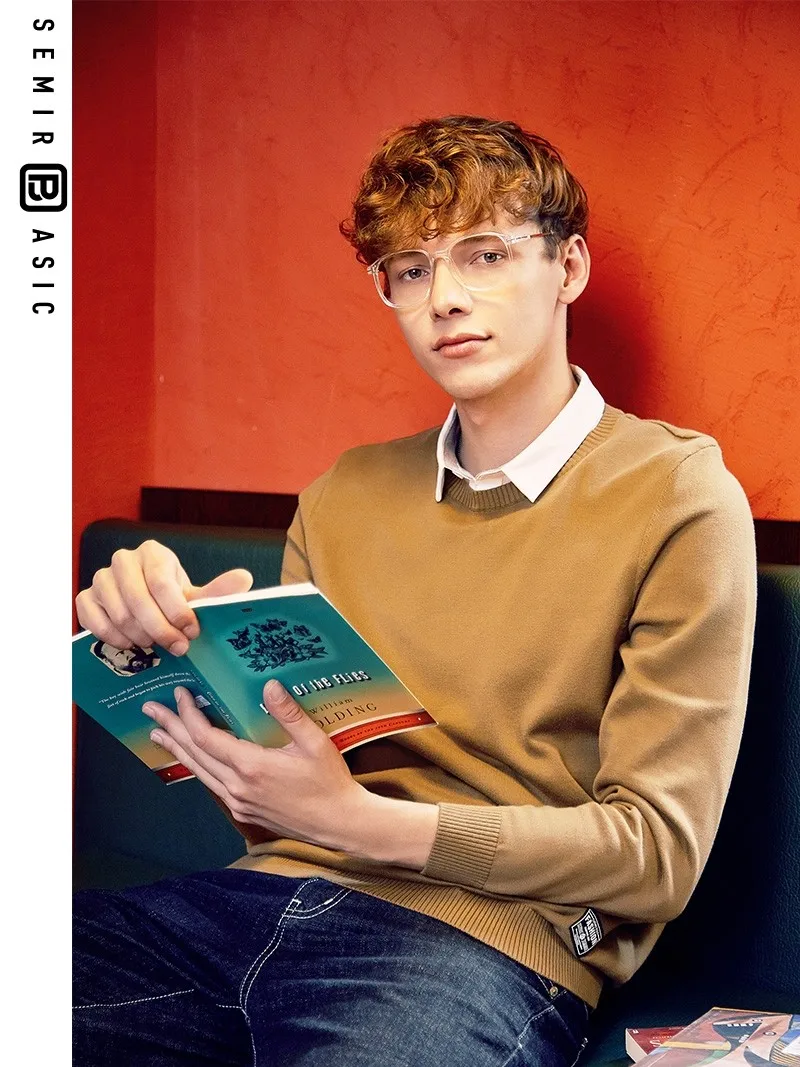 Мужской трикотажный свитер Semir из двух частей с воротником стойкой осенняя