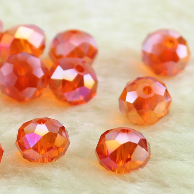 100 штук 8 мм Австрийский хрустальный бусинка Рондель Рассыпные Граненые Стеклянные Бусы Отделители для изготовления браслета ювелирных изделий.
