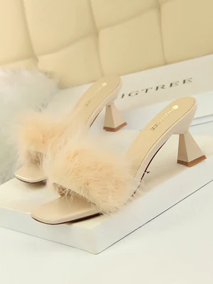 Босоножки с квадратным носком Женские босоножки на толстом высоком каблуке