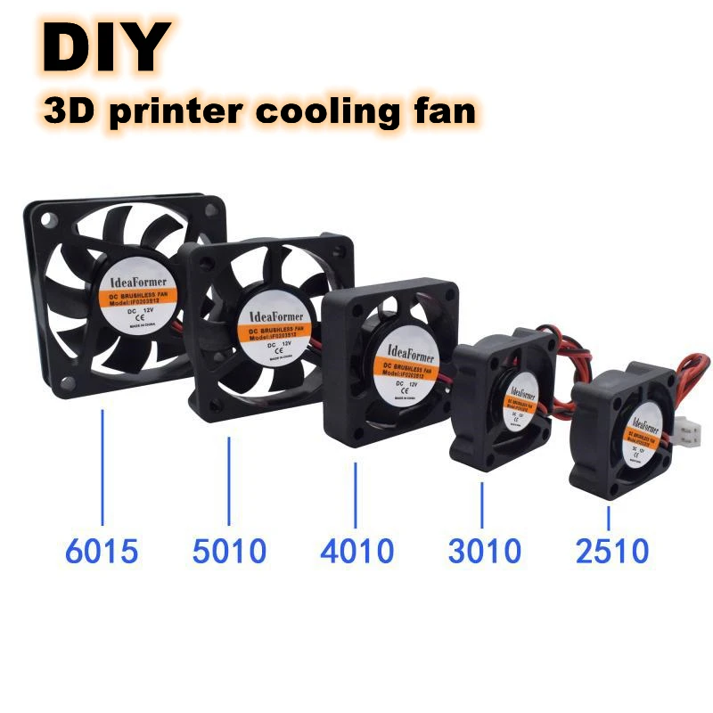 12V/24V DC 40*40*10mm Brushless 4010 Cooling Fan With 100mm Cable For 3D Printer