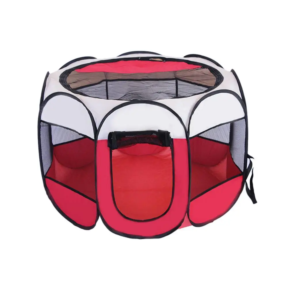 

Portable Folding Pet Tent Dog House Cage Dog Cat Tent Playpen Puppy Kennel Easy Operation Octagon Fence Safe And Protected