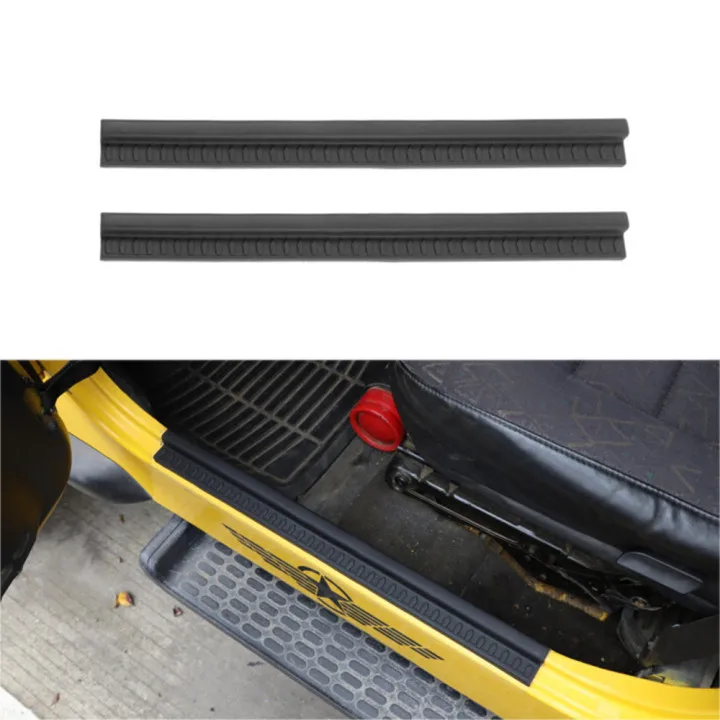 

Door Sill Plate Entry Guard Welcome Pedal Cover Trim Protector for Jeep Wrangler TJ 1997-2006 Rubber Black Car Accessories