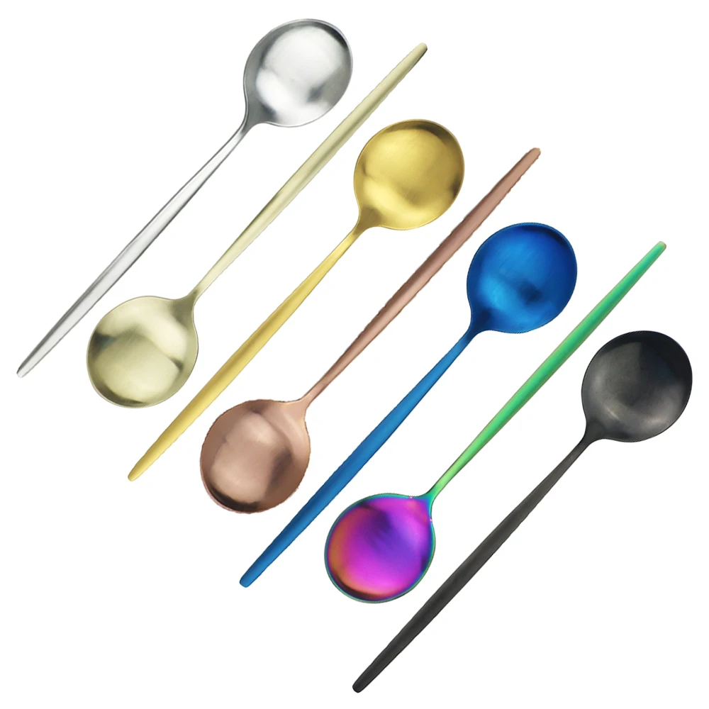 Матовый набор золотых столовых ложек из нержавеющей стали 6 шт. ложки для супа