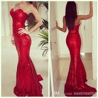 free shipping formal party evening gown 2015 new sexy sequined robe de soiree vestidos de festa red long mermaid prom dresses