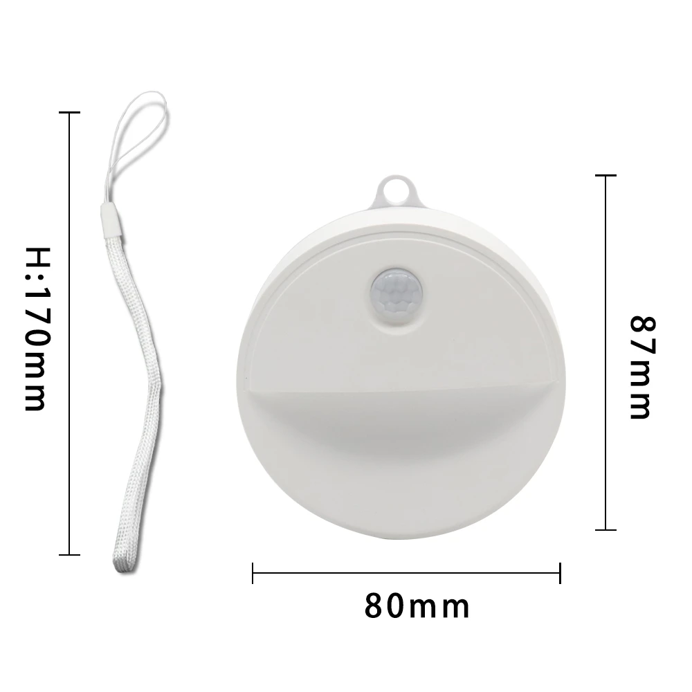 

Portable Hanging Night Light LED Wireless Motion Sensor Battery Powered PIR Infrared Wall Lamp for Bathroom Aisle Stair Lighting