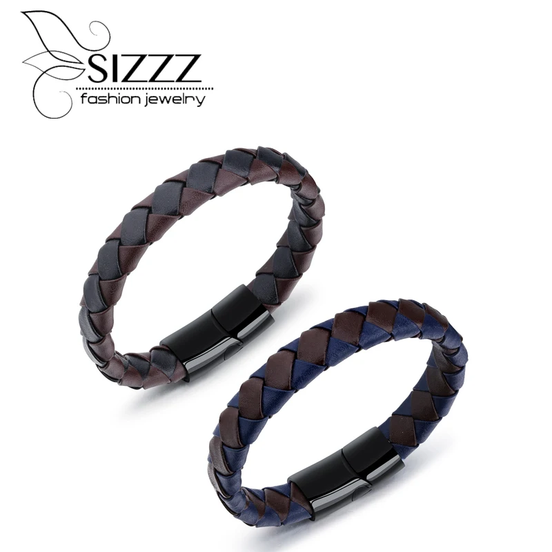2019 европейский и американский кожаный плетеный браслет мужское в деловом стиле