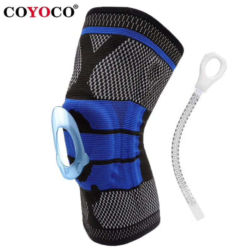 

COYOCO Black Silicon Meniscus Knee Support Spring Protector Patella Pads 1 Pcs Leg Arthritis Injury Gym Sleeve Brace Kneepads