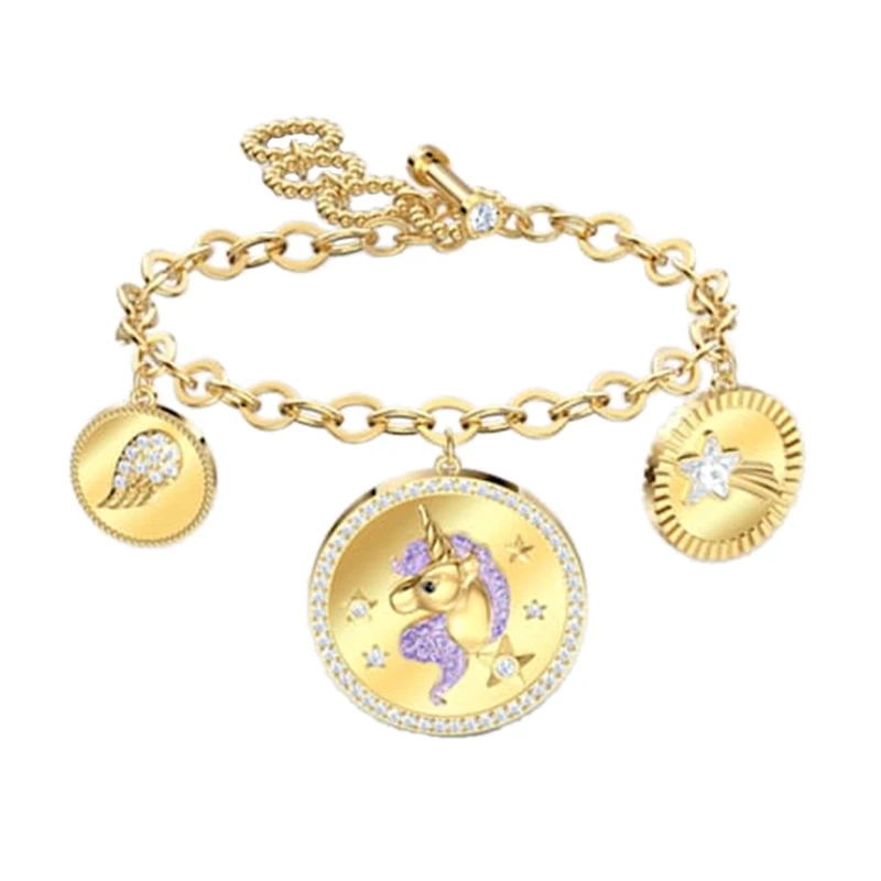 

Fashion Charms Adjustable Bracelet Crystals Zircon Pig Elephant Unicorn Bangles For Women Party Wedding Jewelry Gifts