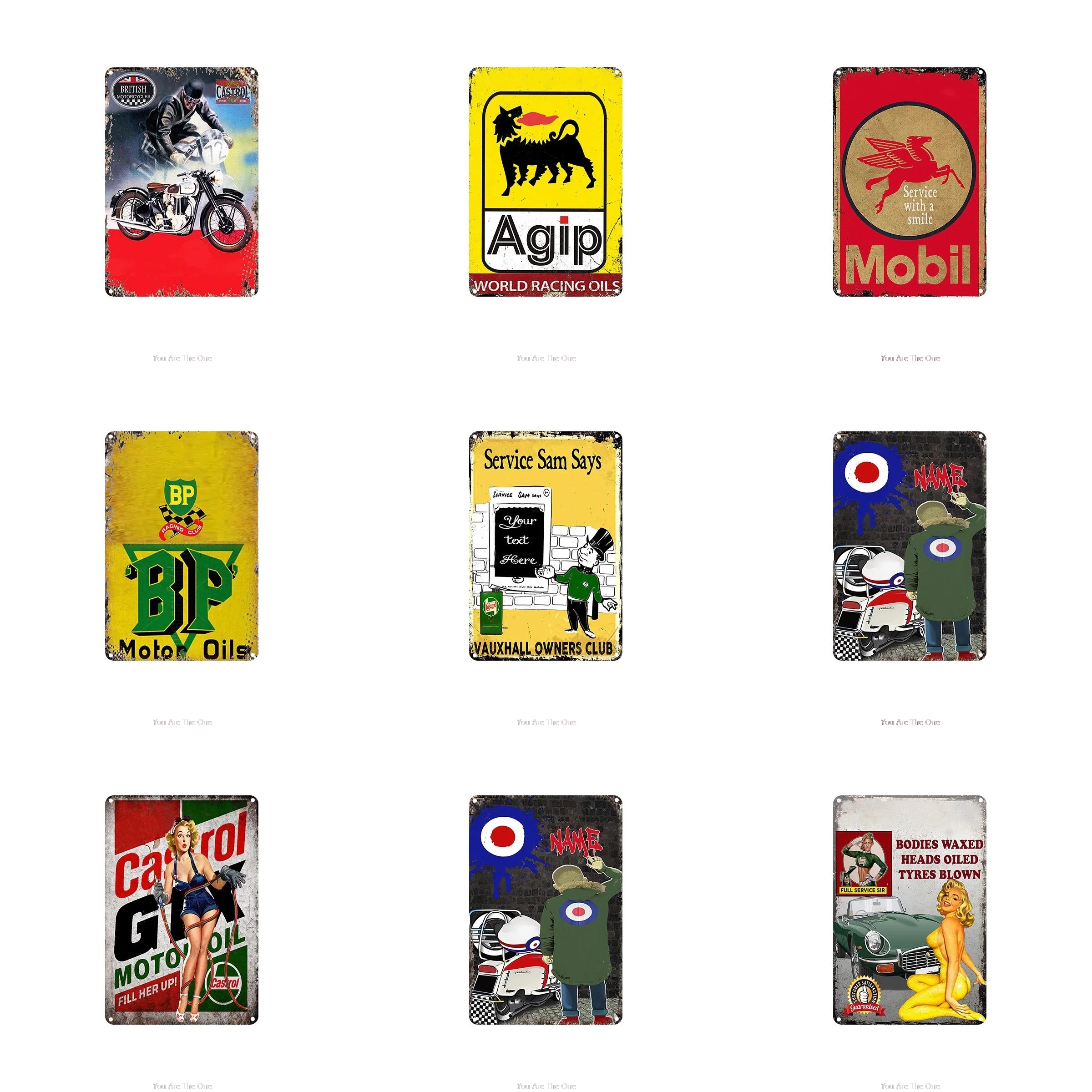 

Mobil Service Motor Oil Metal Tin Sign Bar Pub Metal Painting Vintage Plaque Wall Decor Board Retro Pub Funny Bar Tin Poster