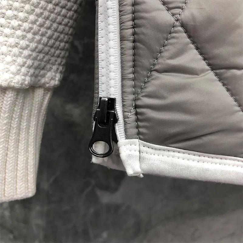 TB THOM Coats Winter Men's Jacket Classic Engineered RWB Stripe Diamond Lattice Turtleneck Cotton-Padded Pullovers Jackets