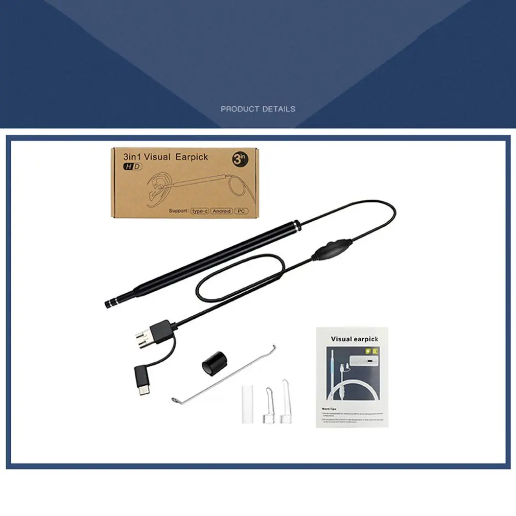 

USB Ear Camera Otoscope3.9Mm Hd Ear Scope Endoscope Visual Ear Endoscope With Earwax Compatible Ear Cleaner For Android