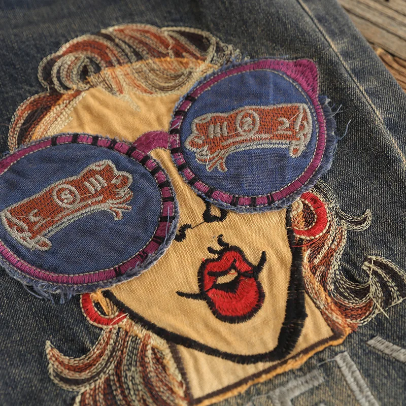 OMIKRON дизайнерские штаны-шаровары с вышивкой винтажные эластичные высокая талия