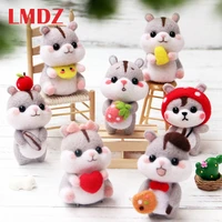 lmdz diy creative lovely animal hamster toys doll handmade material package wool needle felting kit non finished accessories