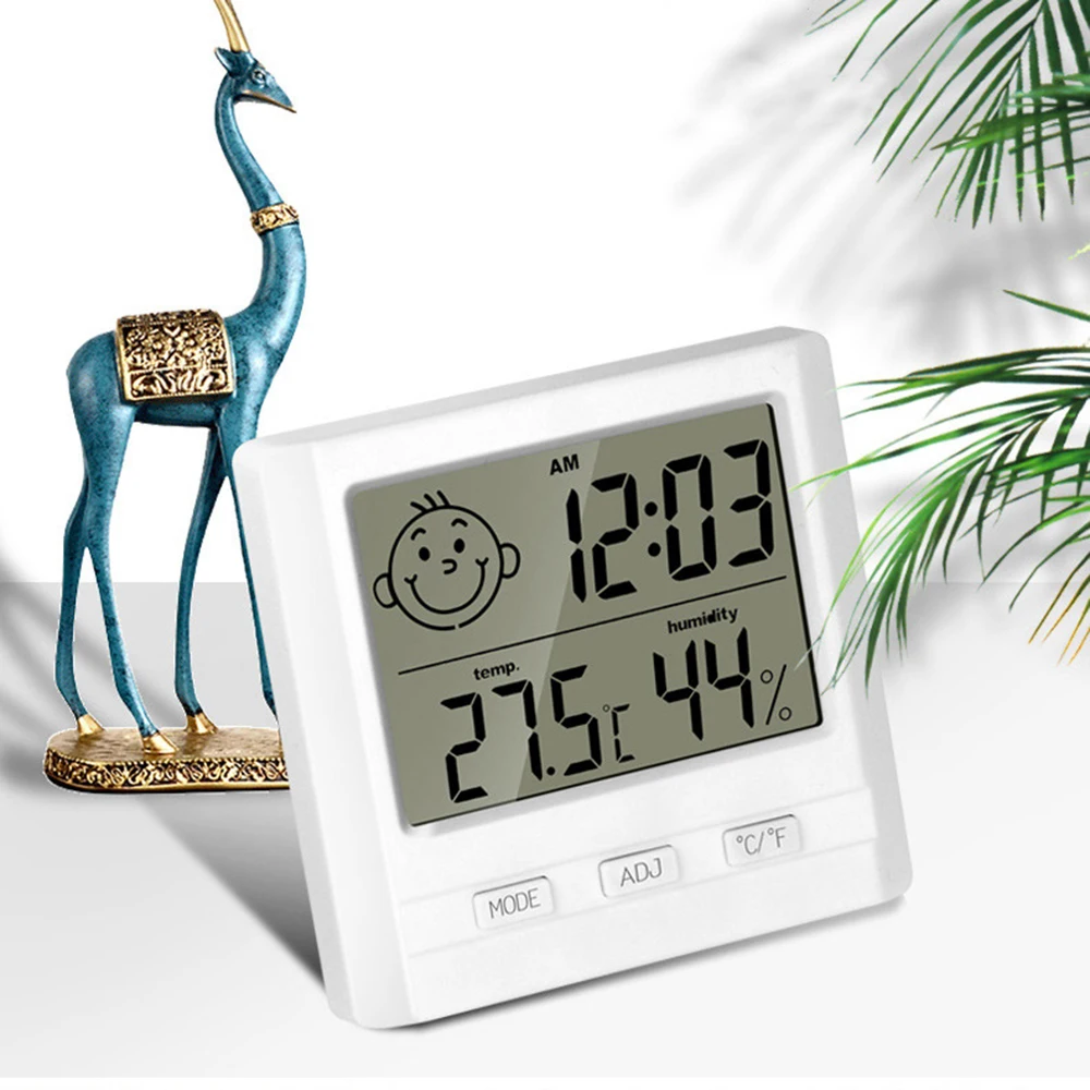 1PCS Thermometer Hygrometer Ultra-Thin Multifunction Automatic Electronic Temperature Humidity Monitor Clock Large LCD Screen | Дом и сад
