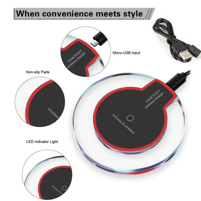 KK & LL QI Быстрый Беспроводной Зарядное устройство для быстрой зарядки с usb портом
