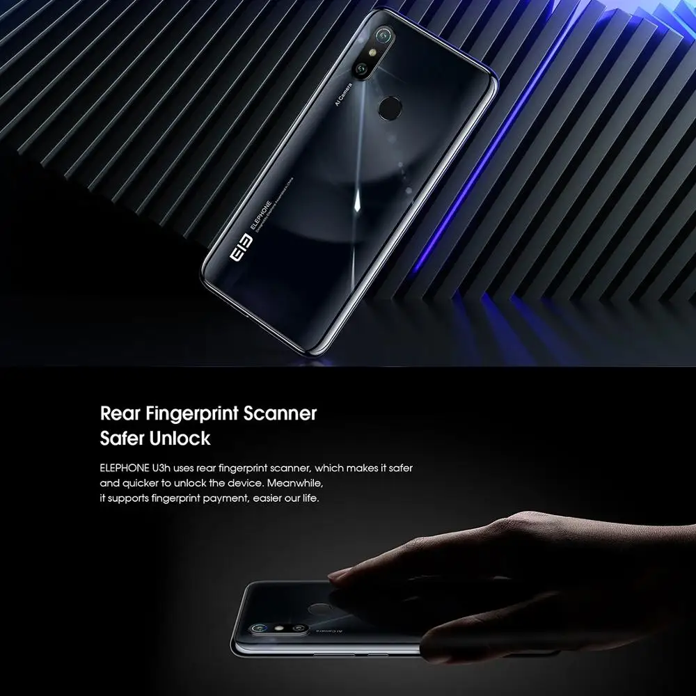 ElEPHONE U3H Android 10 Мобильный телефон 6 53 &quotHelio P70 Octa Core ГБ + 128 24MP селфи 48MP Камера 4G