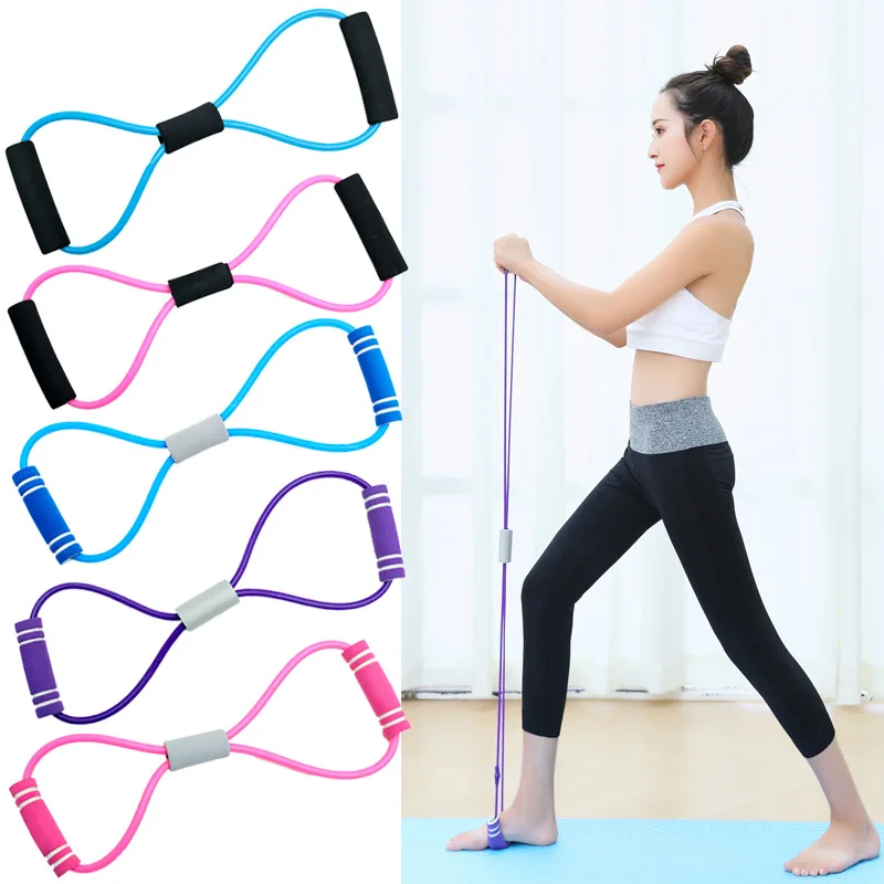 

Yoga Resistance Exercise Bands Gym Fitness Equipment Pull Rope 8 Word Chest Expander Elastic Muscle Training Tubing Tension Rope