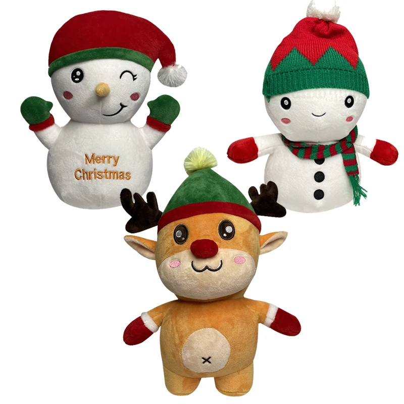 

Милые рождественские игрушки, набивная плюшевая кукла, подарок на Рождество для детей, снеговик, лось, кавайные реквизиты для вечерние, деко...