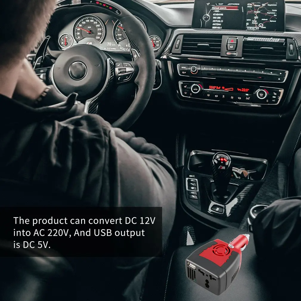 1pcs DC 12V input voltage and AC 220V output 150W car power inverter with USB port Top Sale | Обустройство дома