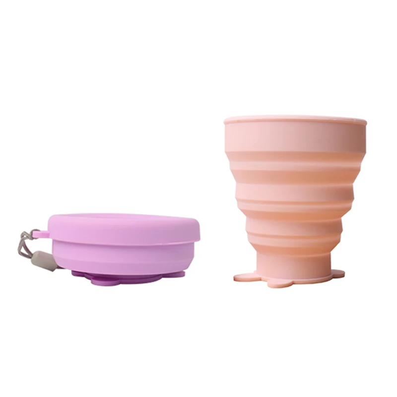 

1Pc 250ML Portable Silicone Retractable Folding Cup With Lid Telescopic Collapsible Drinking Cup Outdoor Travel Water Cup