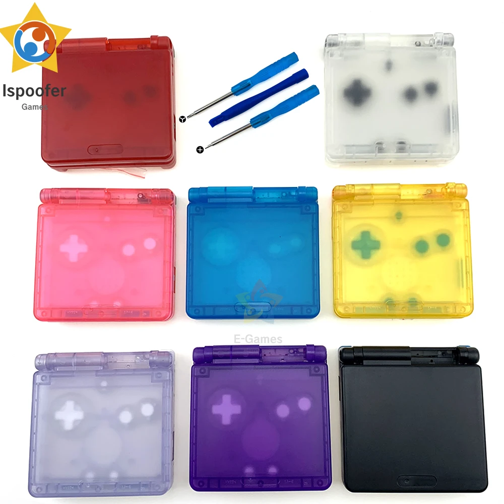 Прозрачный прозрачный белый фиолетовый черный красный корпус для GameBoy Advance SP GBA