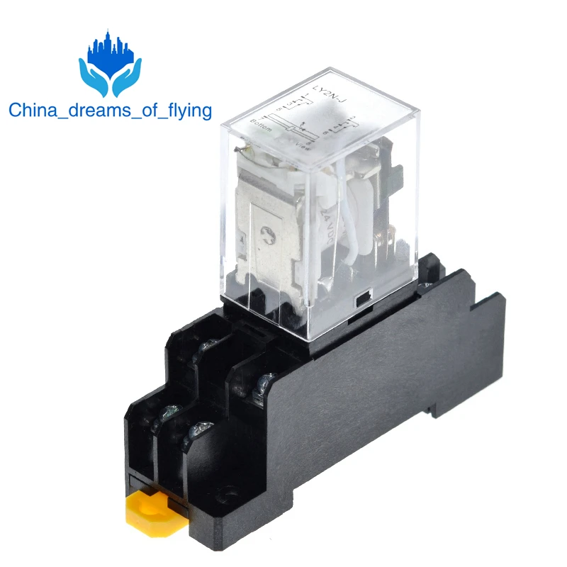 Завеса 12V 24V DC 110V 220V переменного тока катушки Мощность реле LY2NJ DPDT 8 Pin HH62P JQX 13F с